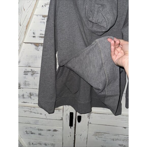 Lululemon Cut Above Hoodie Expression Heathered Gray Logo Back Side Slits Size 8 - Picture 6 of 10